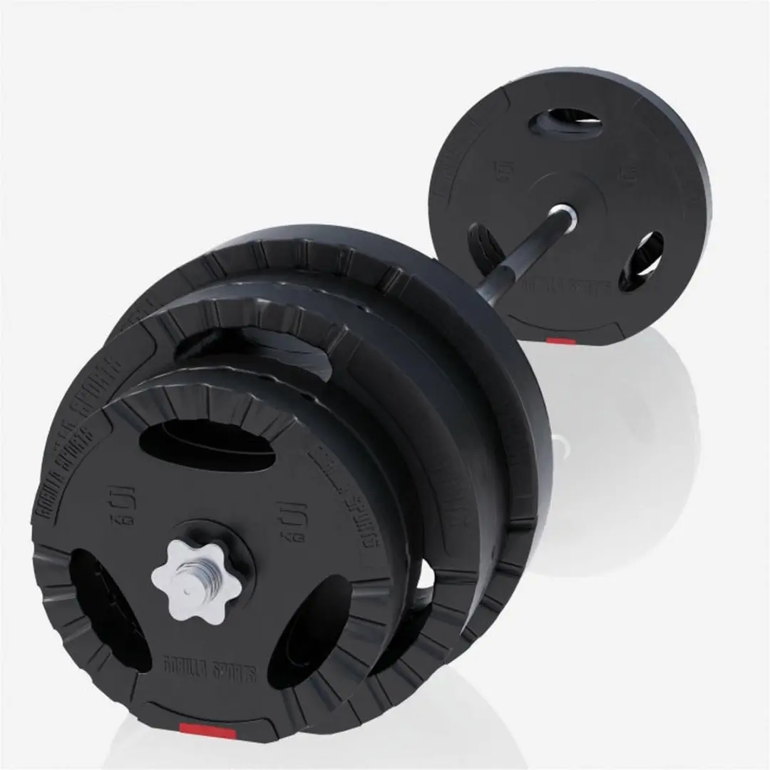Gorilla Sports Halterset 130 kg - 31 Stuks - Zwart