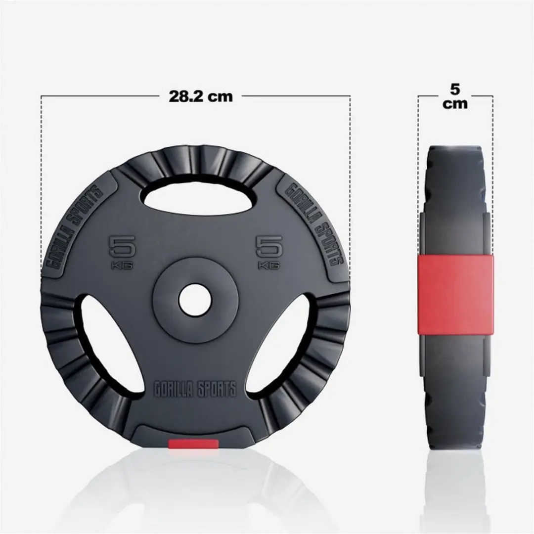 Gorilla Sports Halterset 130 kg - 31 Stuks - Zwart