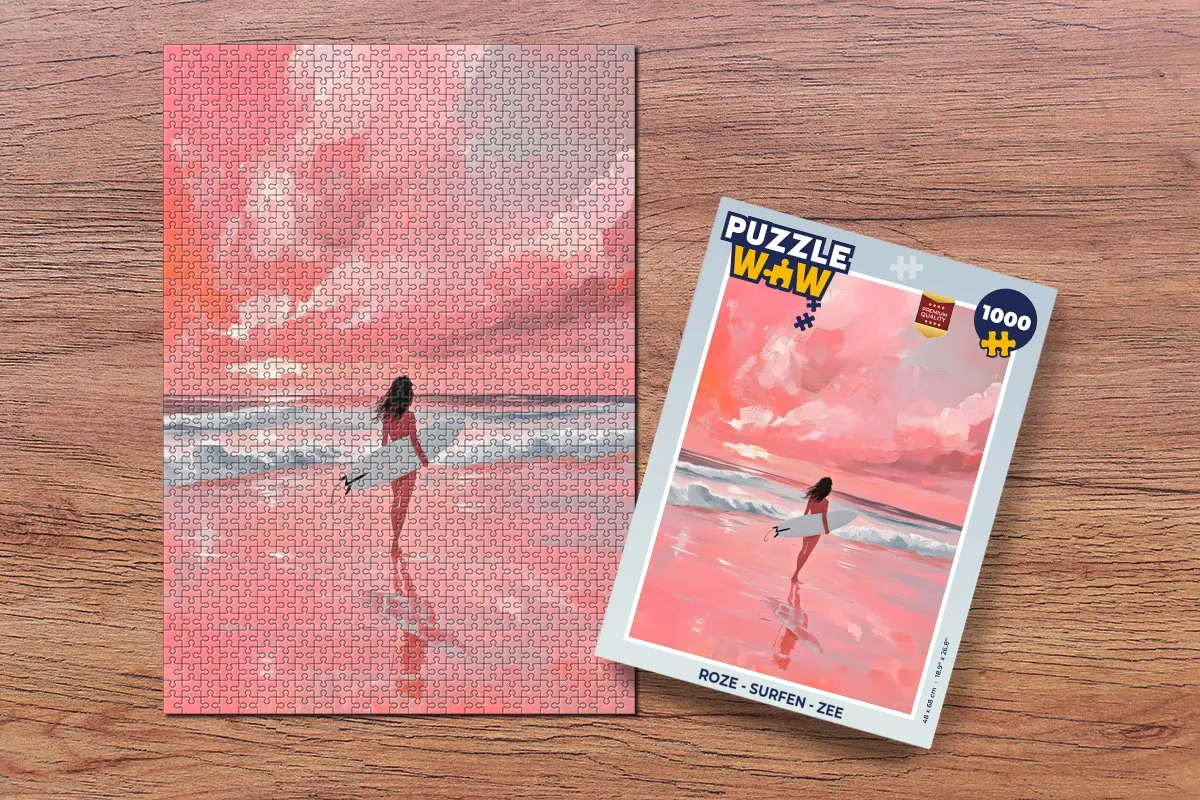PuzzleWow Legpuzzel 1000 Stuks - Roze Zee