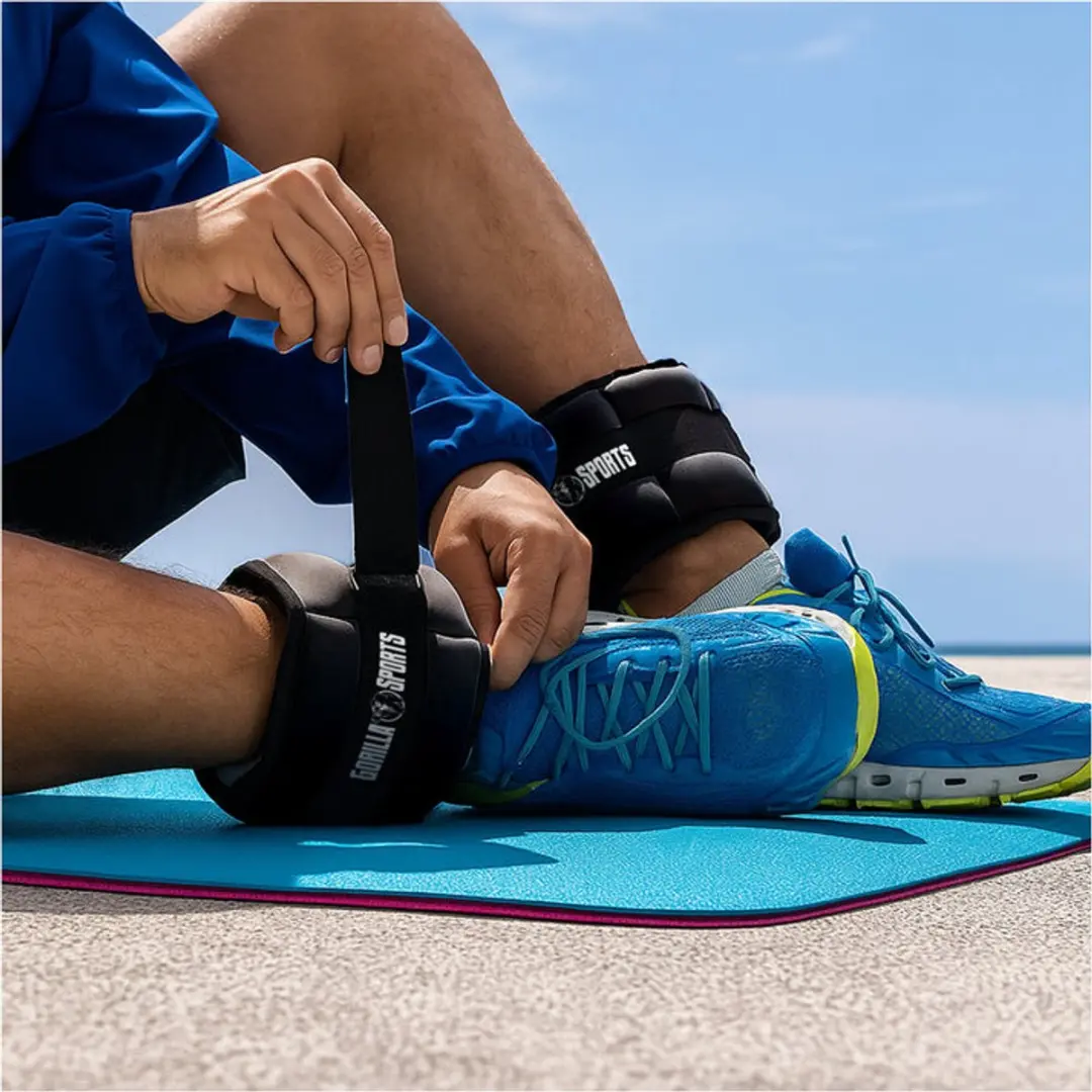 Gorilla Sports Verstelbare Pols- & Enkelgewichten 0,45-2,25kg - 2 Stuks - Zwart