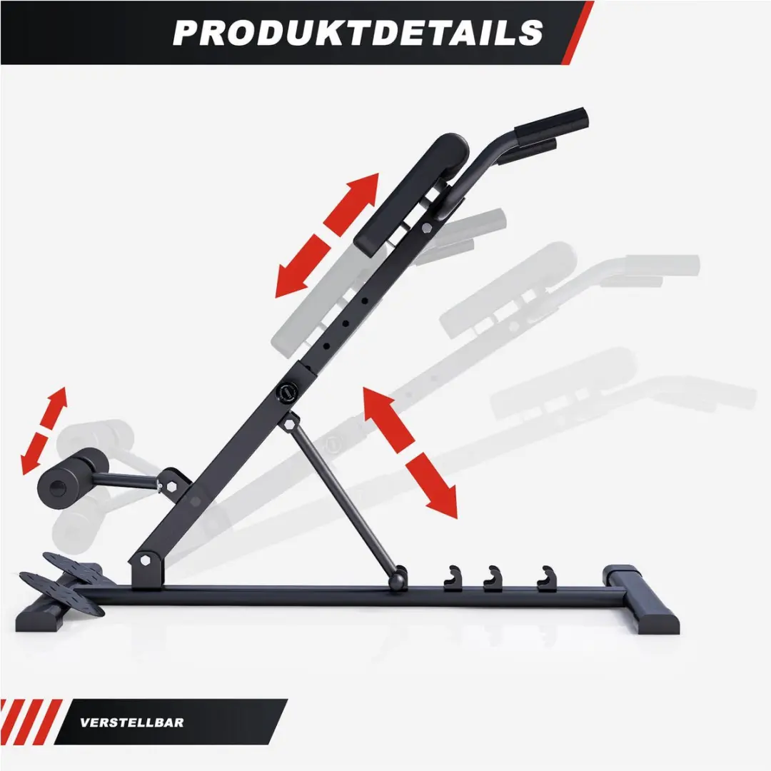 Gorilla Sports Roman Chair 6-in-1 - 150kg - Zwart