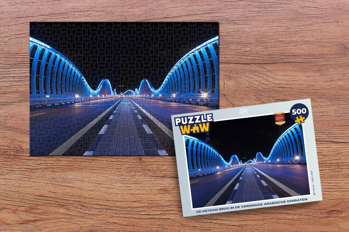 PuzzleWow Legpuzzel De Meydan Brug 500 Stuks - Multicolor