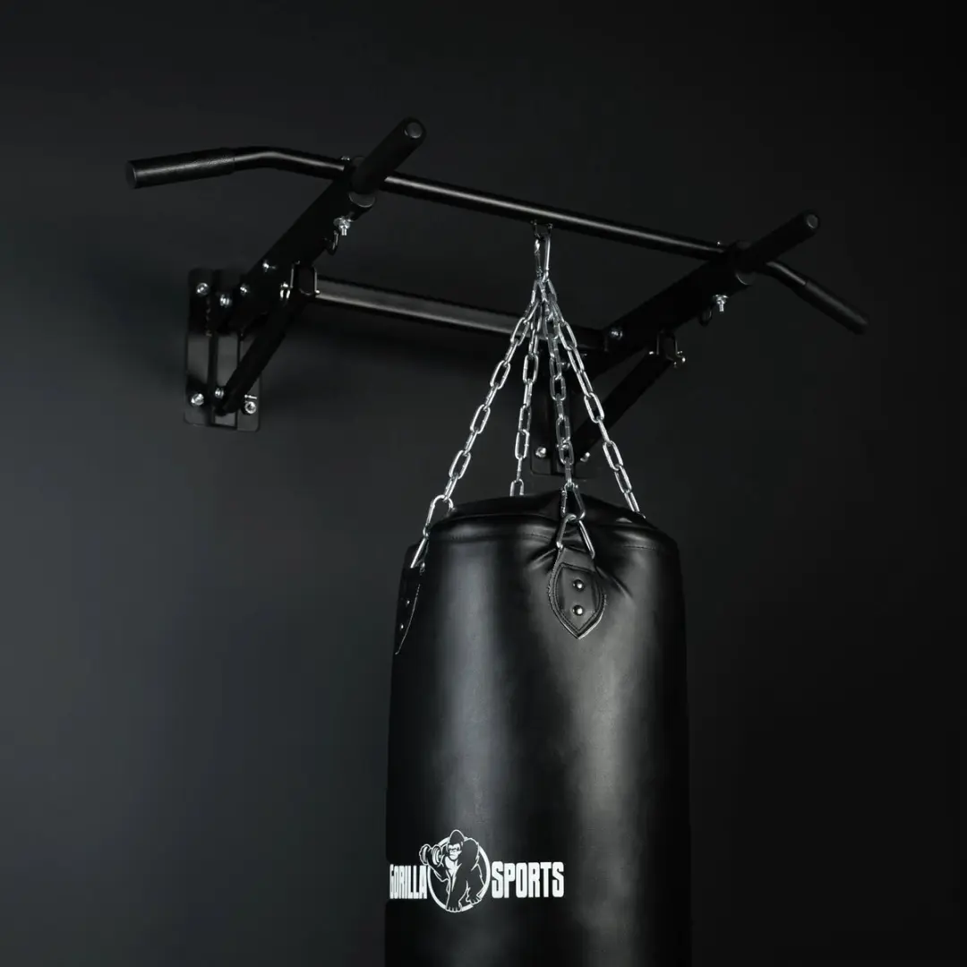 Gorilla Sports Optrekstang 4-in-1 - 300 kg - Zwart