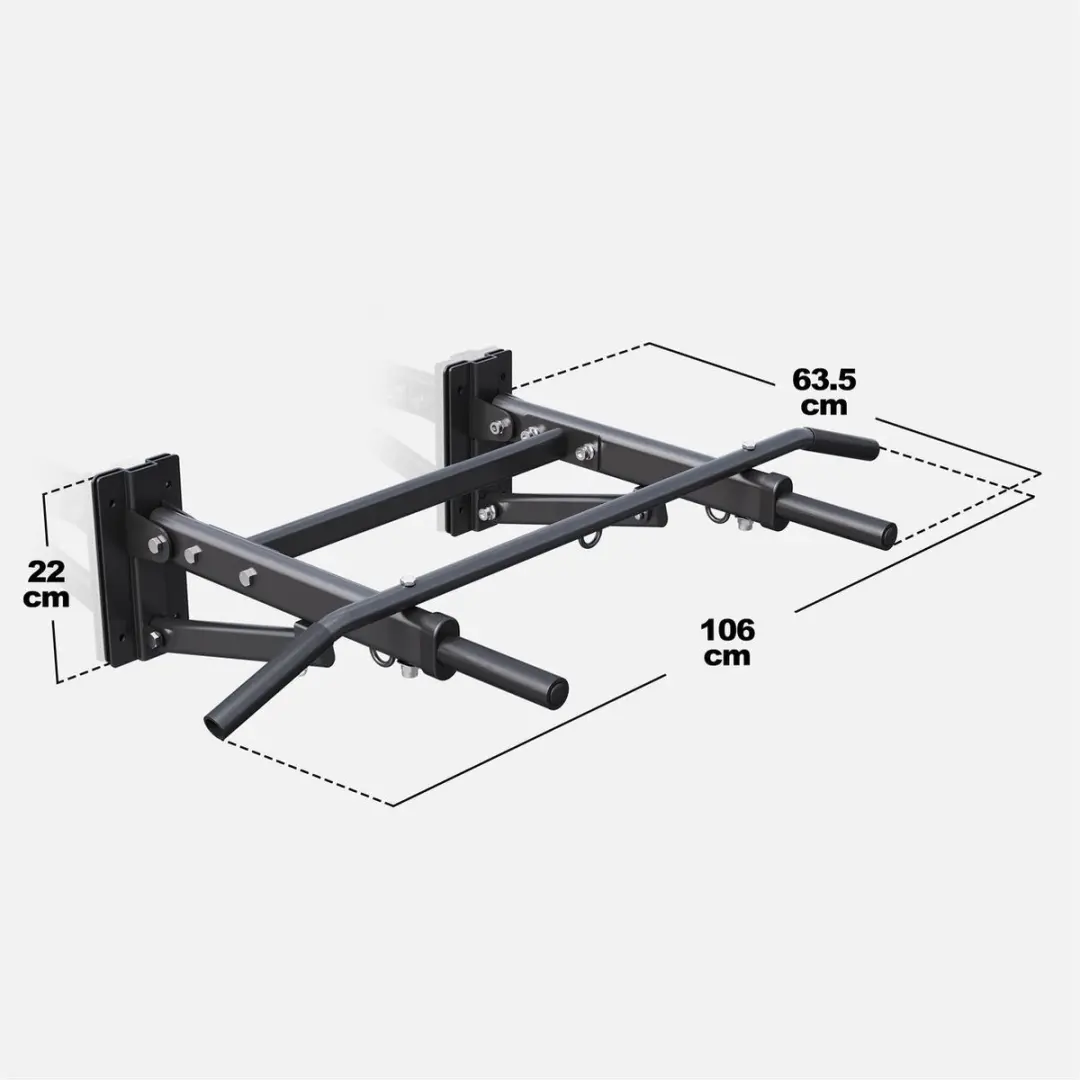 Gorilla Sports Optrekstang 4-in-1 - 300 kg - Zwart