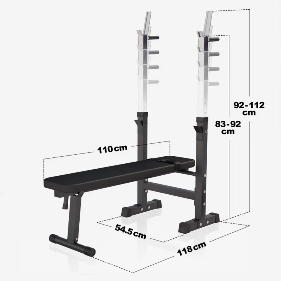 Gorilla Sports Verstelbare Halterbank 30mm - Zwart