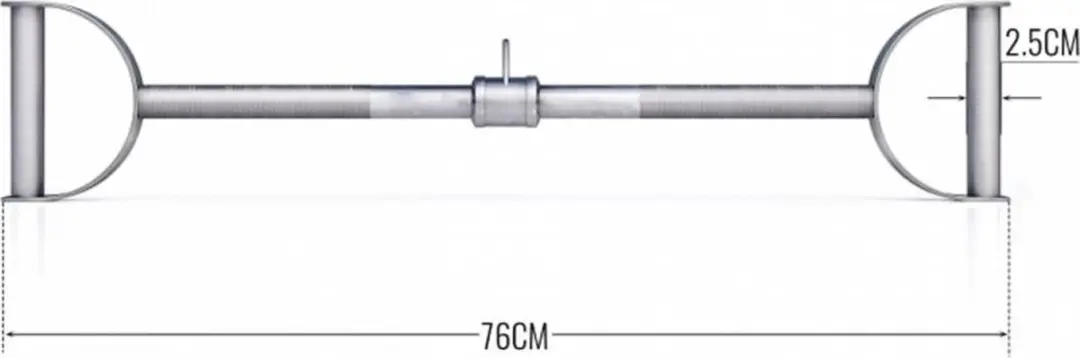 Gorilla Sports Lattrekstang 76cm - Hoefgreep - Zilver