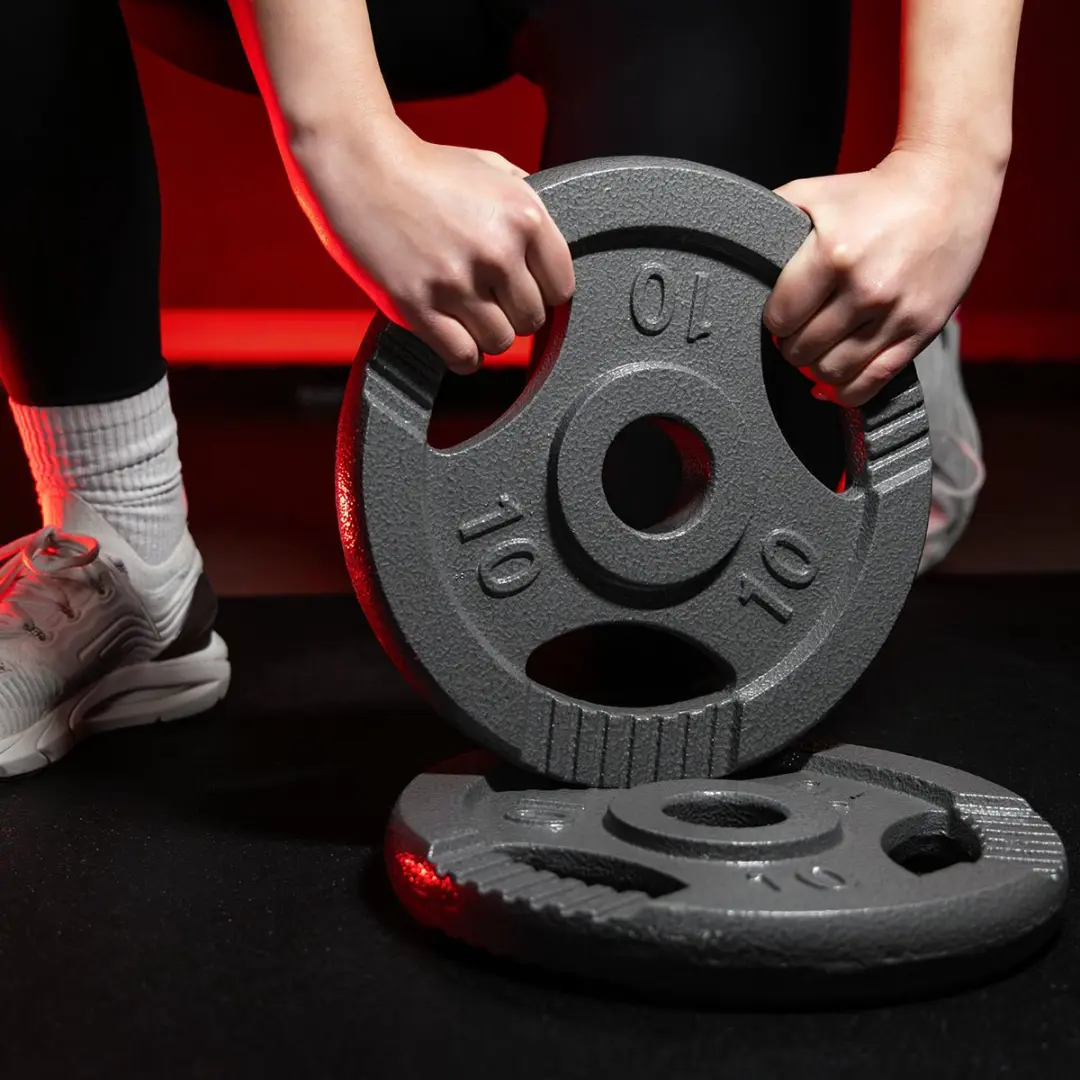 Gorilla Sports Halterschijf Gripper Gietijzer 30mm 5kg - Zilver