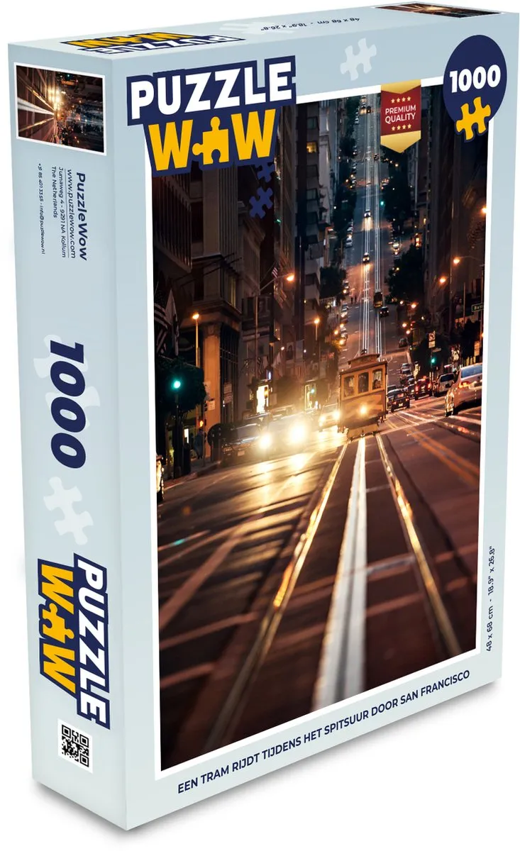 PuzzleWow San Francisco Spitsuur Legpuzzel 1000 Stuks