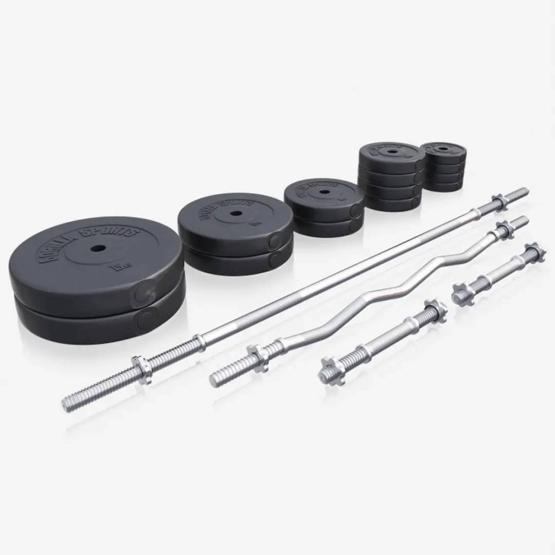 Gorilla Sports Halterset 100kg - Zwart - 26-delig