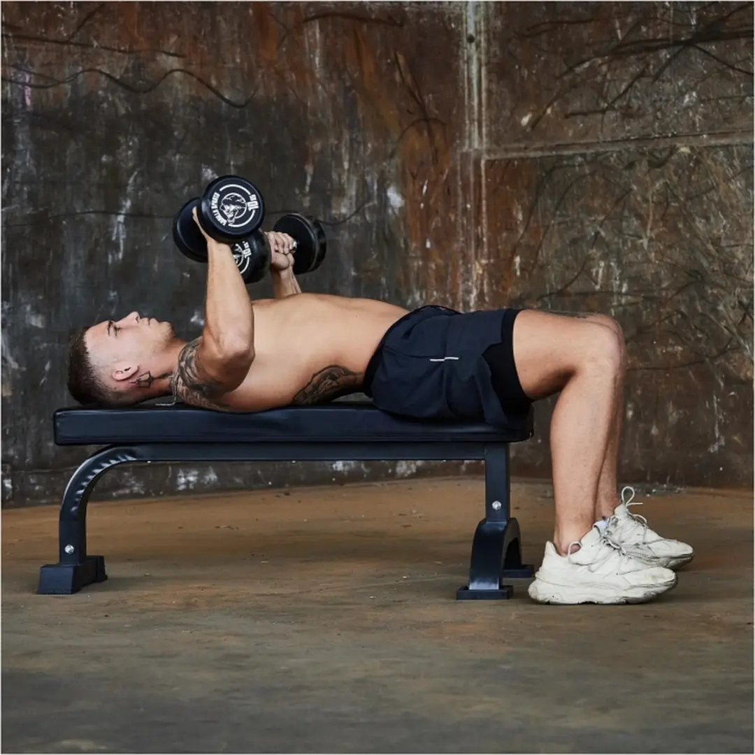 Gorilla Sports Vlakke Fitnessbank Pro - 400kg - Zwart