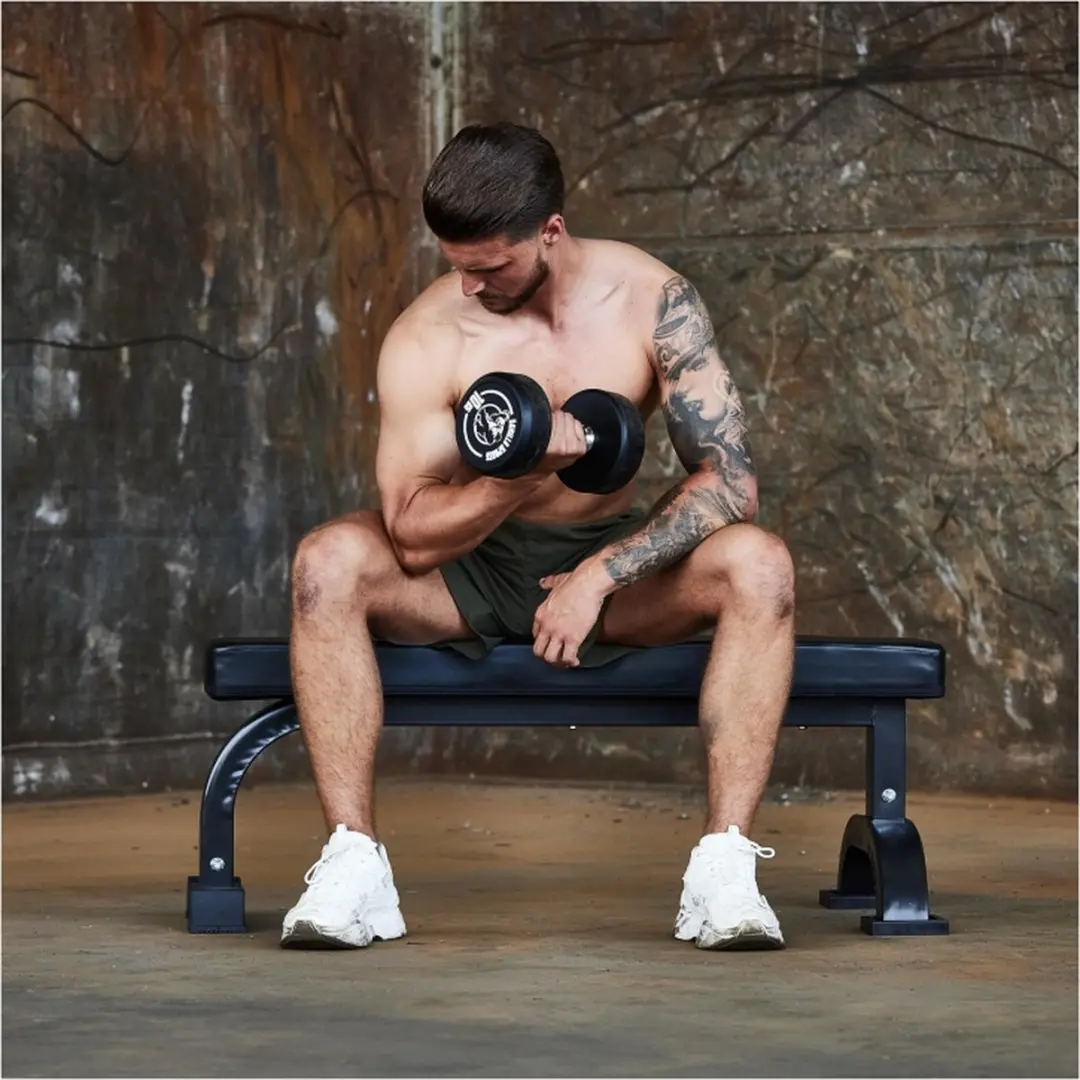 Gorilla Sports Vlakke Fitnessbank Pro - 400kg - Zwart