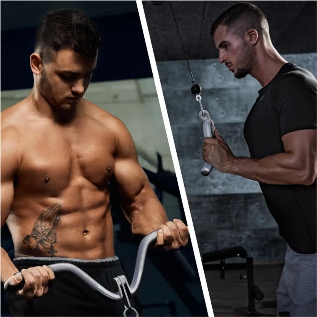Gorilla Sports Triceps Curlgreep - Draaibaar - Chroom