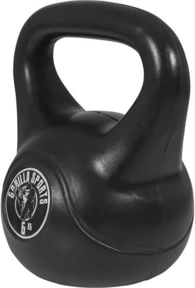 Gorilla Sports Kettlebell 6 kg - Kunststof - Zwart