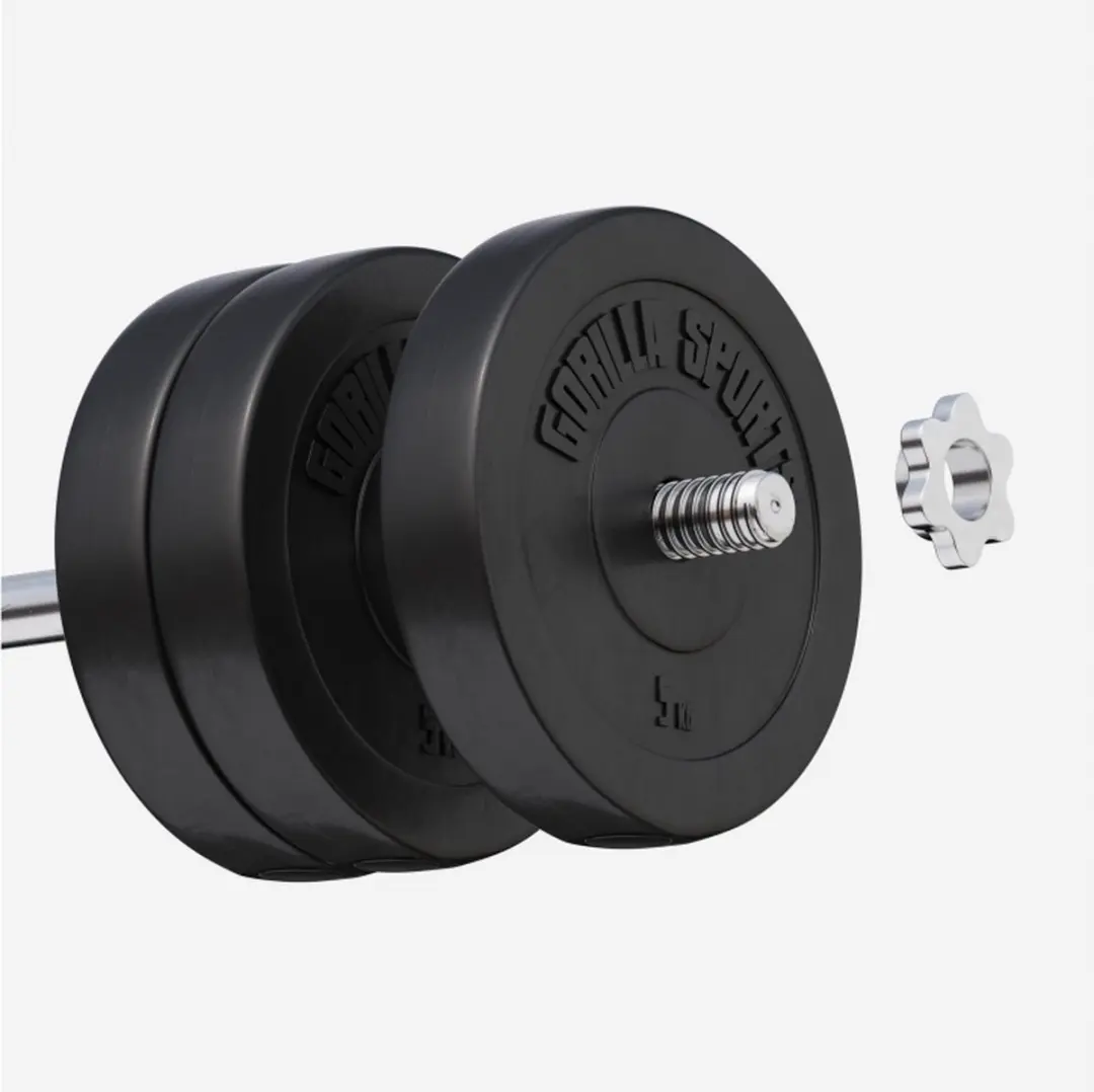 Gorilla Sports Halterschijven 30mm - 30kg (6x5kg) - Zwart
