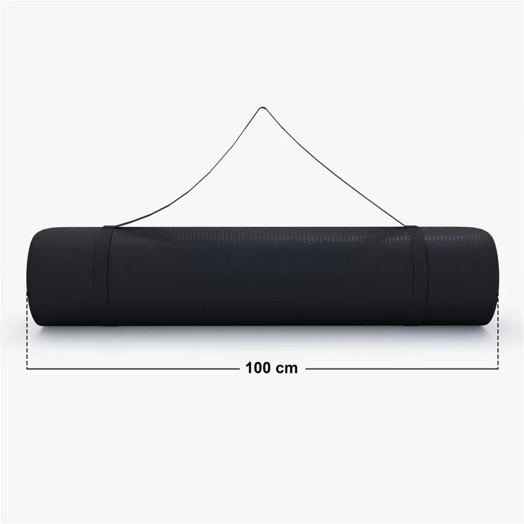 Gorilla Sports Yogamat Deluxe 190x100cm - 1,5cm dik - Zwart