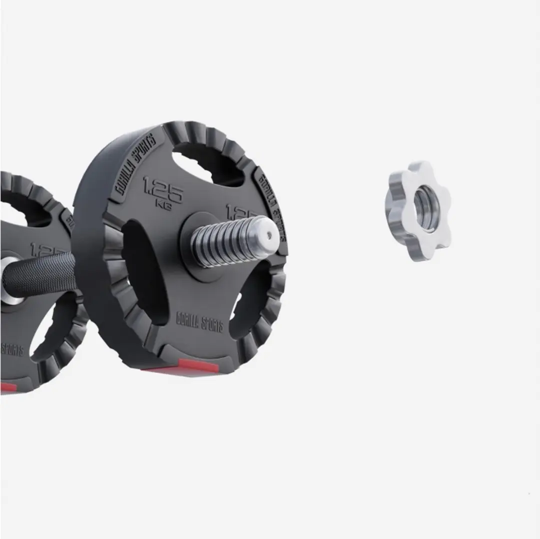 Gorilla Sports Halterschijf Gripper 30mm 1,25kg - Zwart