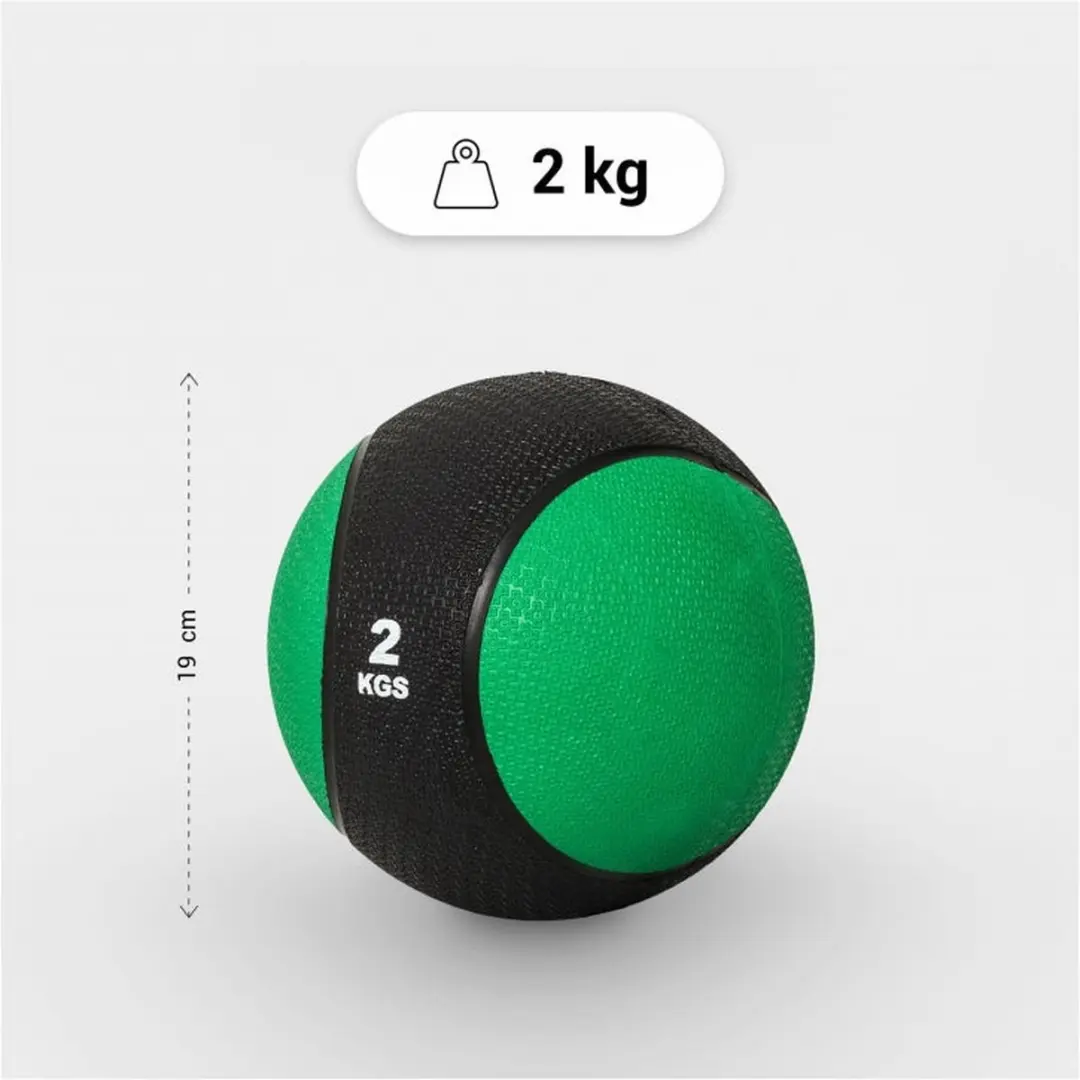 Gorilla Sports Medicijnbal 2 kg - Groen - afbeelding 6 van 6