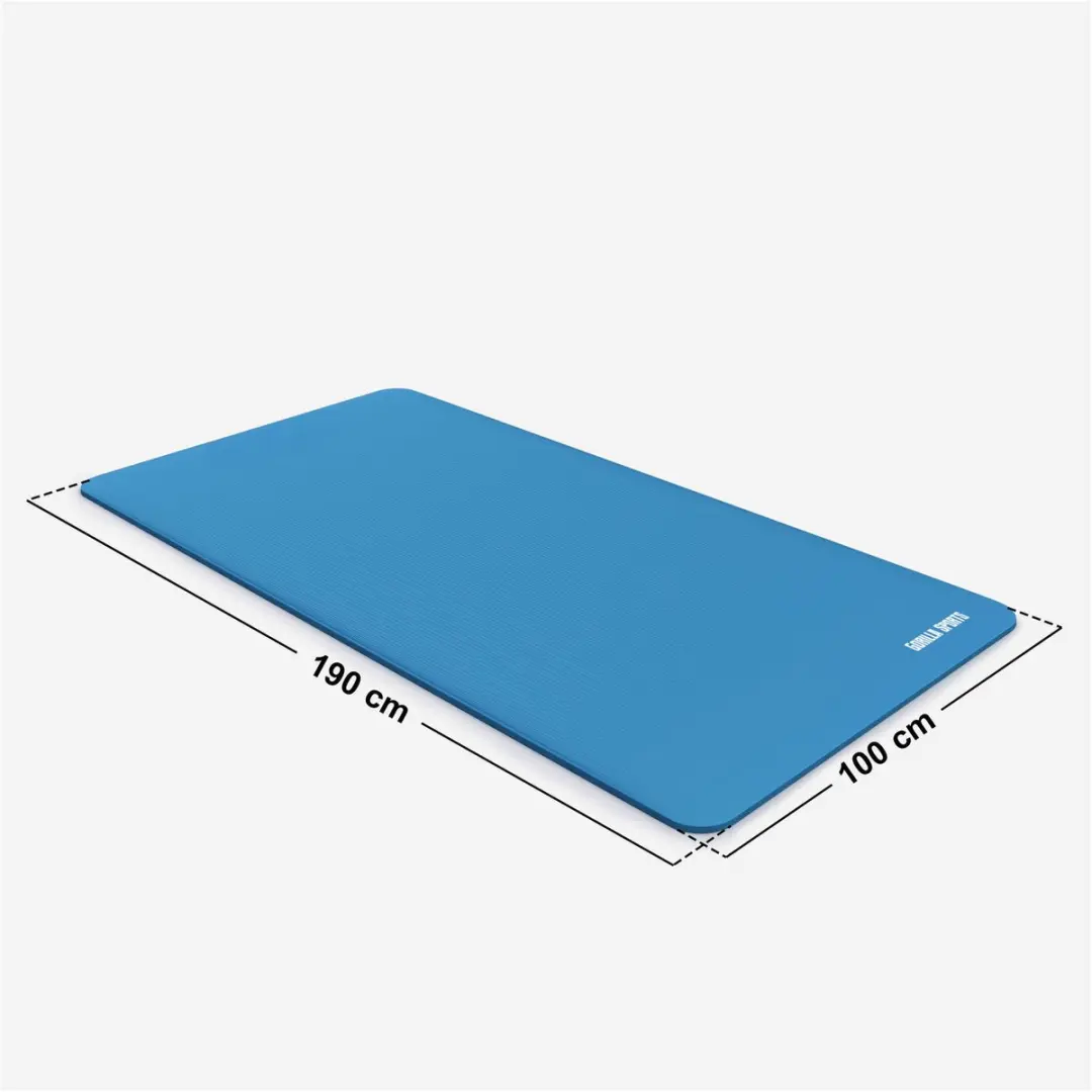 Gorilla Sports Yogamat Deluxe 190x100cm - Blauw
