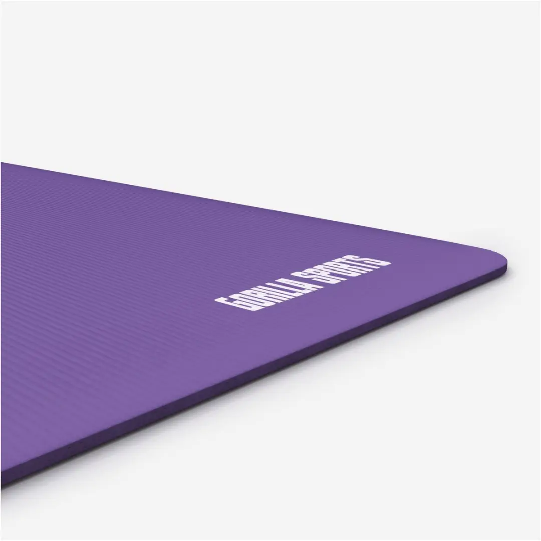 Gorilla Sports Yogamat Deluxe 190x100cm - Paars - afbeelding 6 van 6