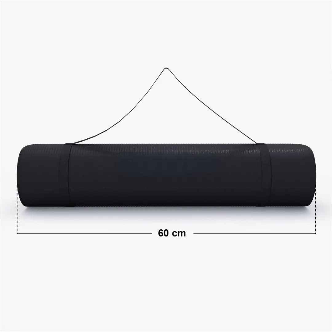 Gorilla Sports Yogamat Deluxe 190x60cm - 1,5cm - Zwart - afbeelding 6 van 6