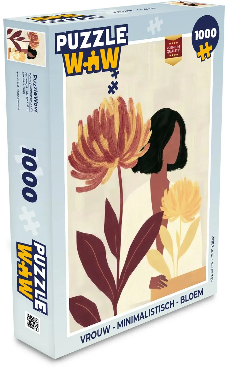 PuzzleWow Minimalistisch Bloem Legpuzzel 1000 Stuks