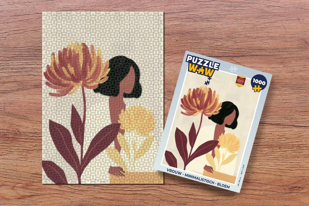 PuzzleWow Minimalistisch Bloem Legpuzzel 1000 Stuks