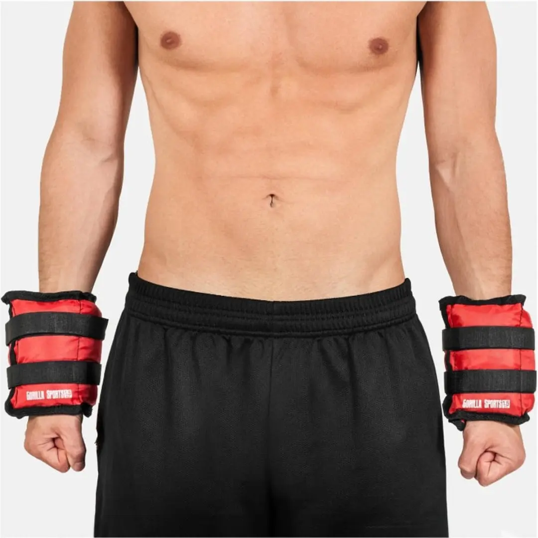 Gorilla Sports Enkelgewichten 3kg - 2x1,5kg - Rood