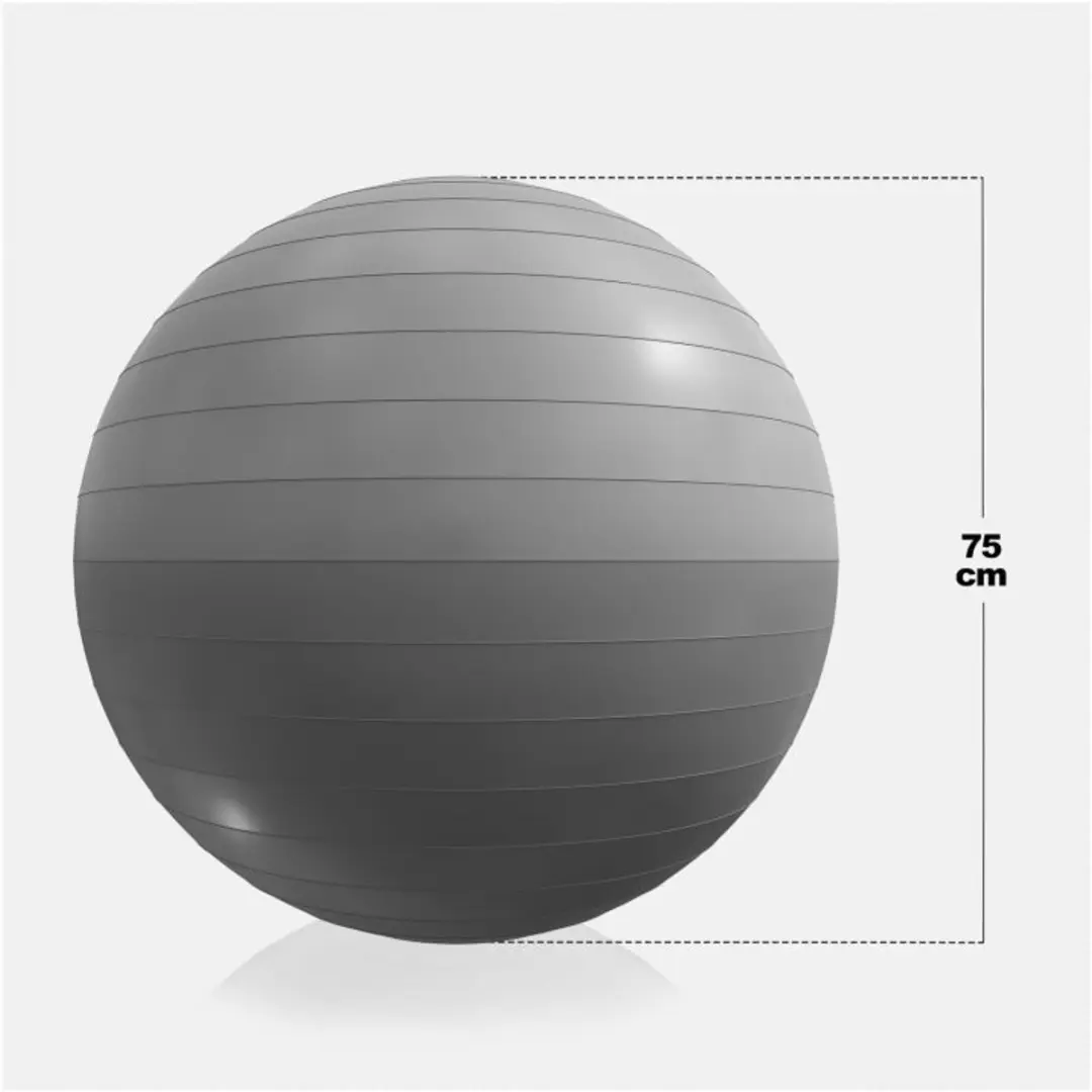 Gorilla Sports Fitnessbal 75cm - Grijs - afbeelding 6 van 6