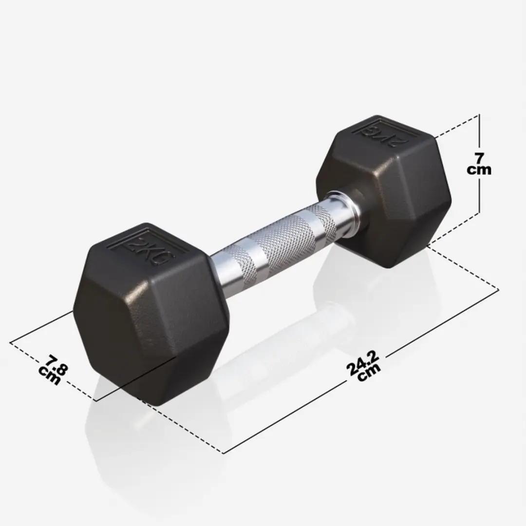 Gorilla Sports Dumbbell 2 kg - Gietijzer - Zwart