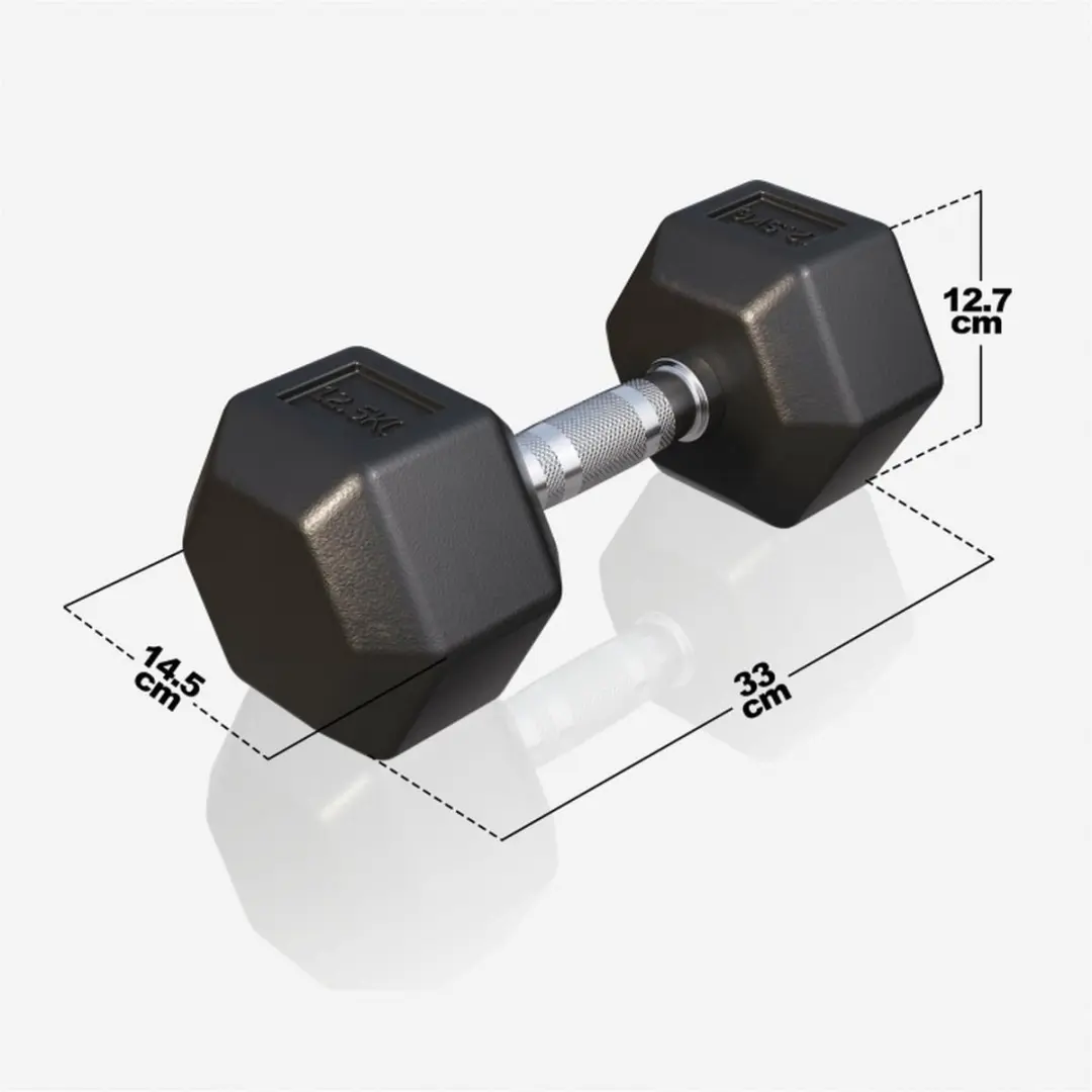 Gorilla Sports Dumbbell 12,5 kg - Gietijzer - Zwart