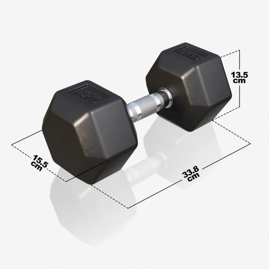 Gorilla Sports Dumbbell 15 kg - Gietijzer - Zwart