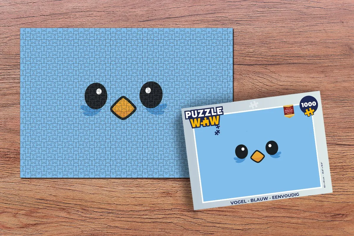 PuzzleWow Vogel Legpuzzel 1000 Stuks - Blauw