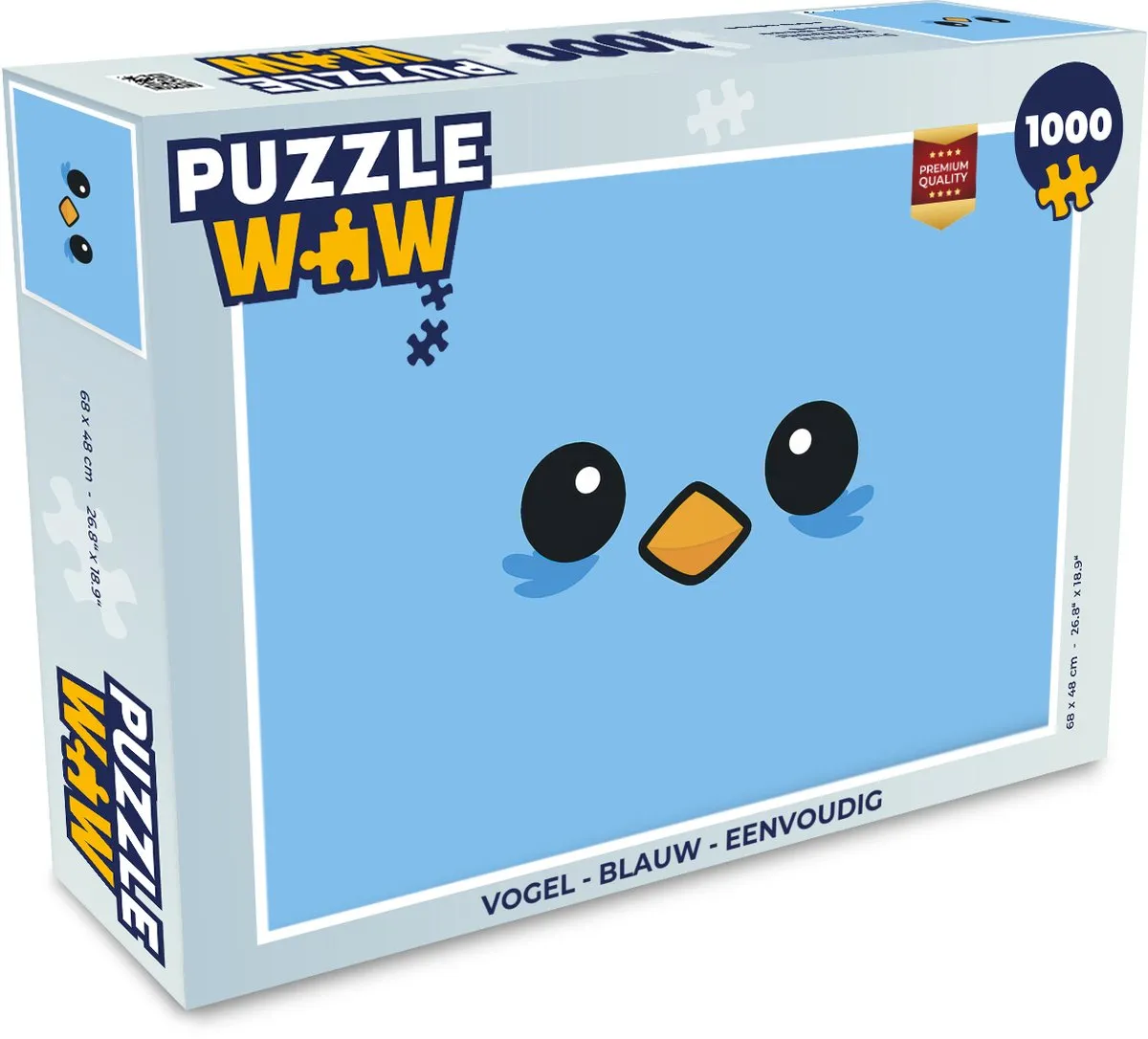 PuzzleWow Vogel Legpuzzel 1000 Stuks - Blauw