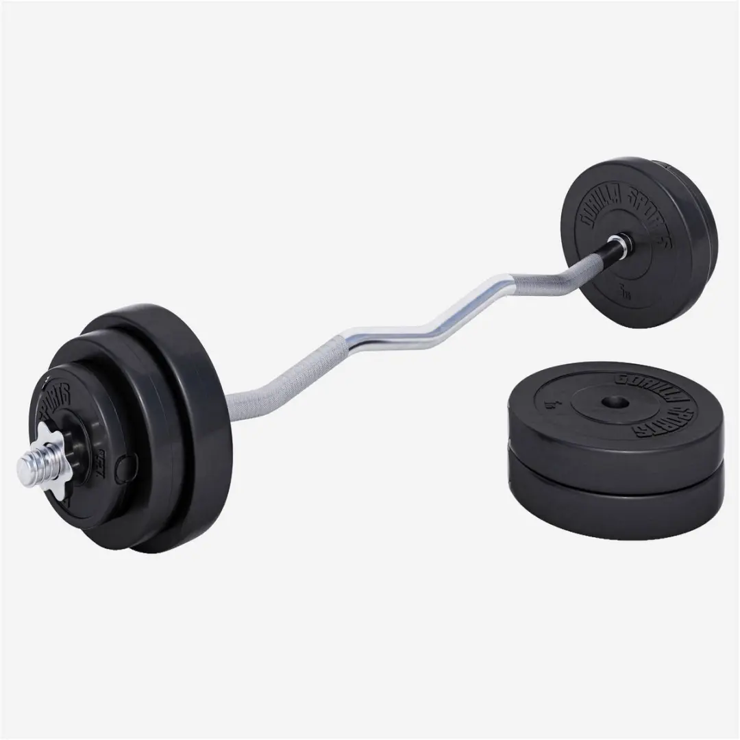 Gorilla Sports Squat Rek Halterset 35kg - 13-delig - Zwart