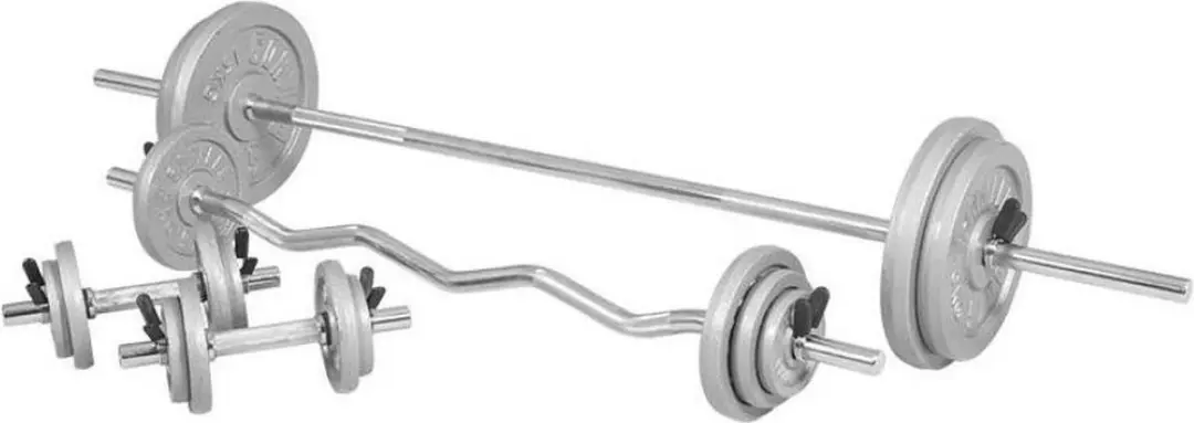 Gorilla Sports Halterset 108kg - Gietijzer 30mm - 30 Stuks