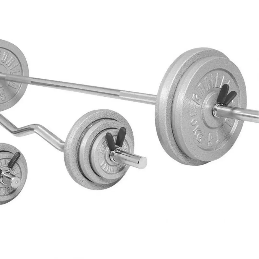 Gorilla Sports Halterset 108kg - Gietijzer 30mm - 30 Stuks