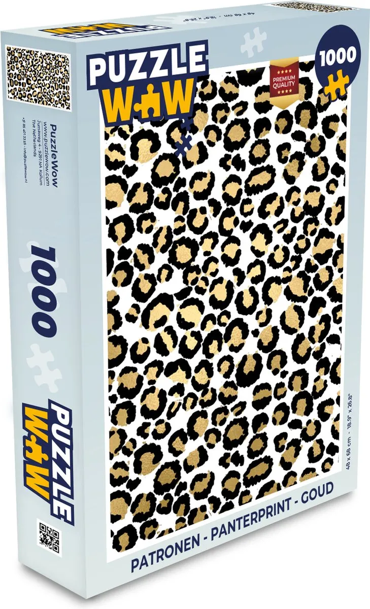 PuzzleWow Panterprint Legpuzzel 1000 Stuks - Multicolor