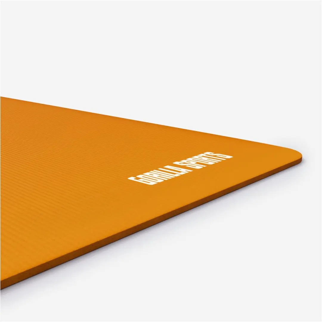 Gorilla Sports Yogamat Deluxe 190x100cm - 1,5cm - Oranje - afbeelding 6 van 6