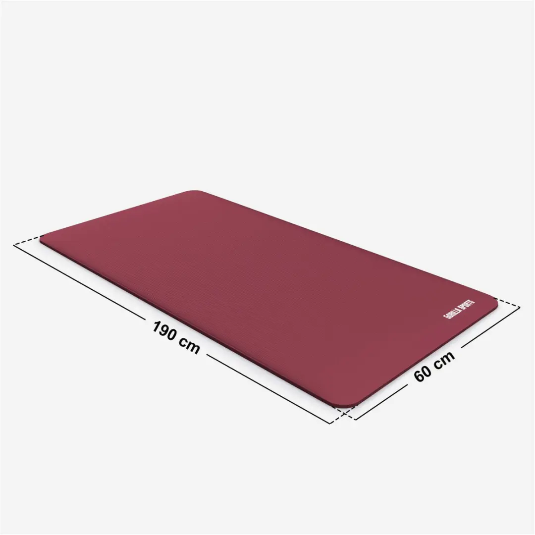 Gorilla Sports Yogamat Deluxe 190x60cm - Robijn - afbeelding 6 van 6