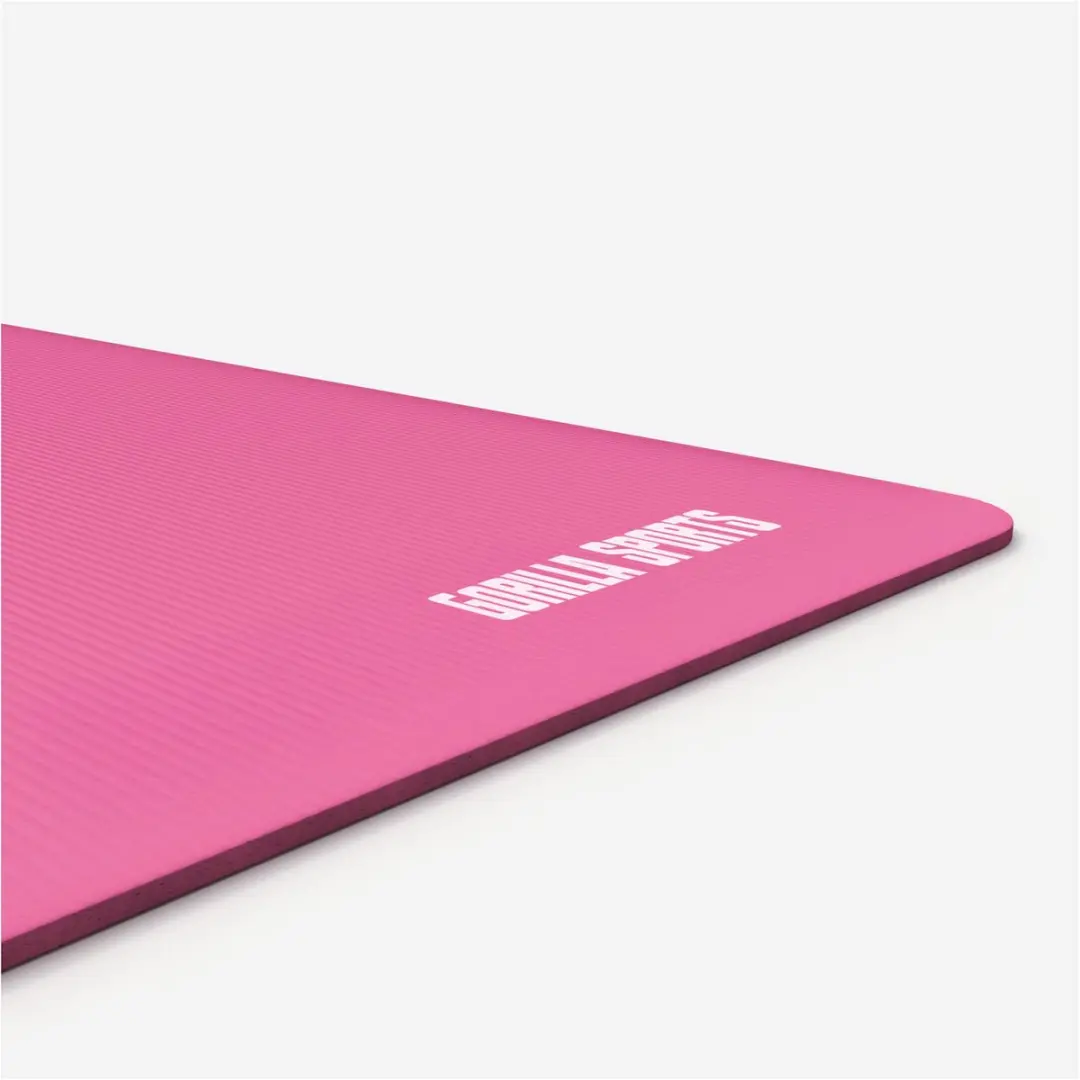 Gorilla Sports Yogamat Deluxe 190x60cm - 1,5cm - Fuchsia - afbeelding 6 van 6
