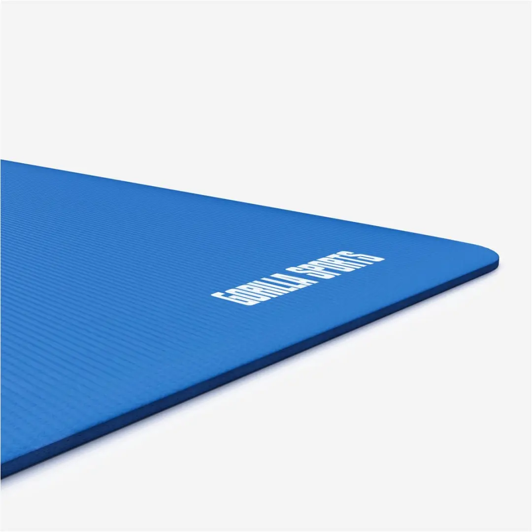 Gorilla Sports Yogamat Deluxe 190x60cm - Royal Blue - afbeelding 6 van 6