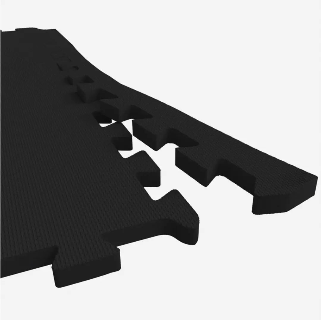 Gorilla Sports Vloermatten Puzzelmat - 6 Stuks + 12 Eindstukken - Zwart