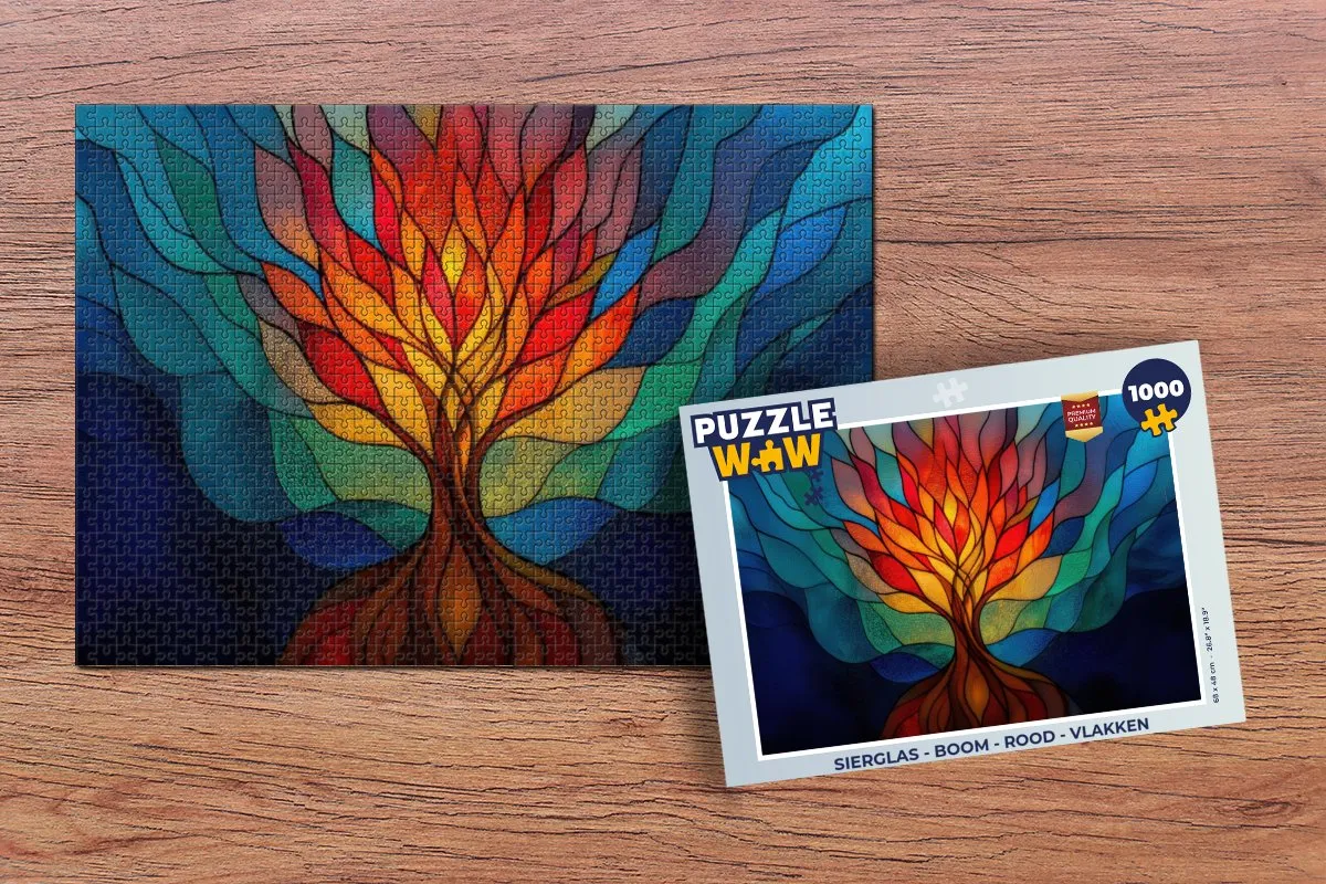 PuzzleWow Boom Puzzel 1000 Stuks - Sierglas Rood
