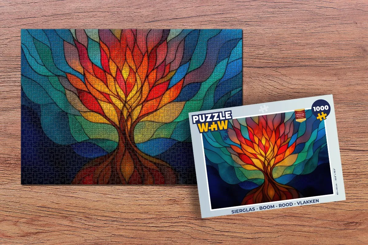 PuzzleWow Boom Puzzel 1000 Stuks - Sierglas Rood
