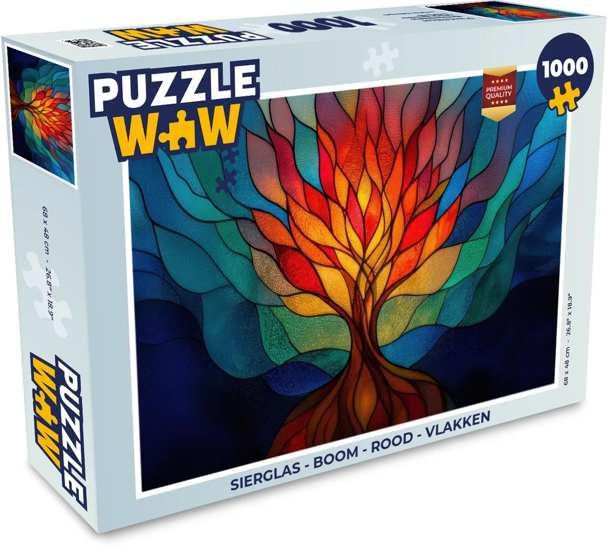 PuzzleWow Boom Puzzel 1000 Stuks - Sierglas Rood