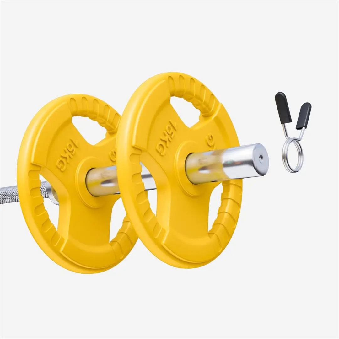 Gorilla Sports Halterschijven 30kg - 2x15kg Gripper Gietijzer