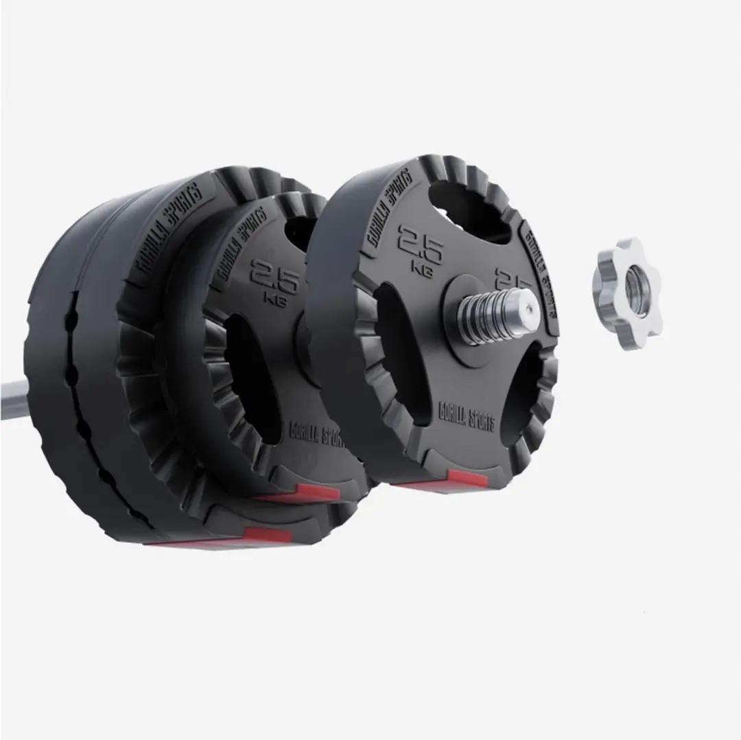 Gorilla Sports Halterschijven Bundel 30kg - 8 Stuks - 30mm - Zwart