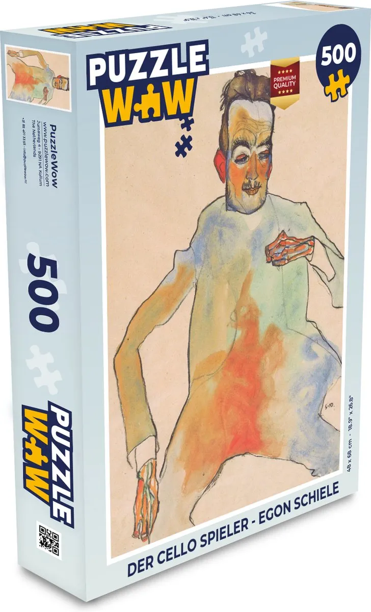 PuzzleWow Der cello speler Egon Schiele Legpuzzel 500 Stuks