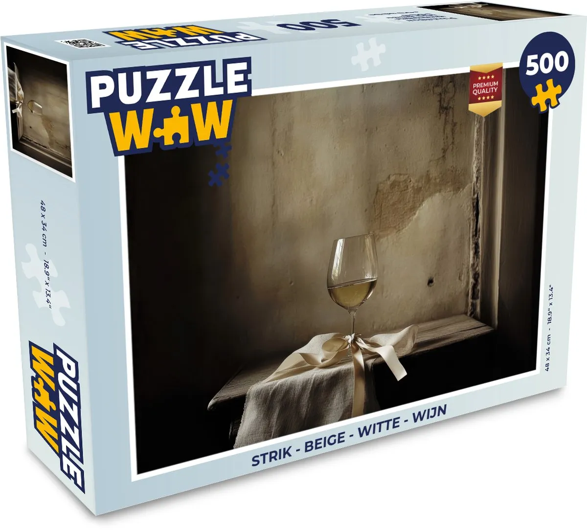 PuzzleWow Strik Legpuzzel 500 Stuks - Beige/Witte/Wijn