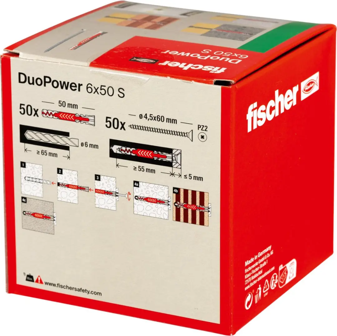 Fischer DuoPower 6x50 Schroeven - 50 Stuks